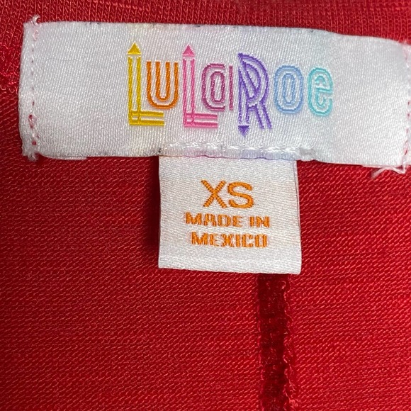 LuLaRoe Red Long Sleeve Sarah Duster Cardigan Sweater XS - Picture 3 of 6